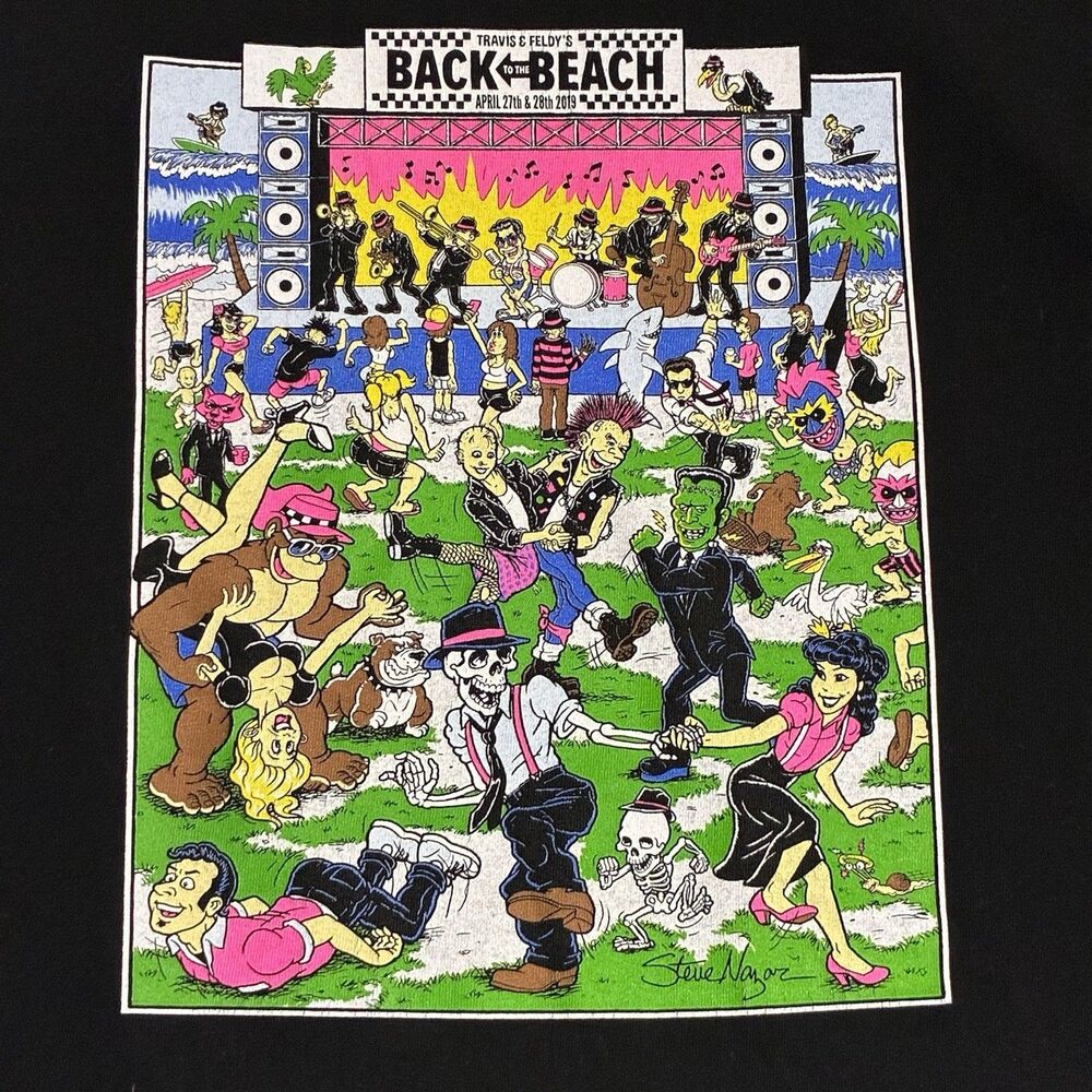 Blink 182 Back To The Beach 2019 Band Tee Huntington Beach Men’s Large - Picture 2 of 8